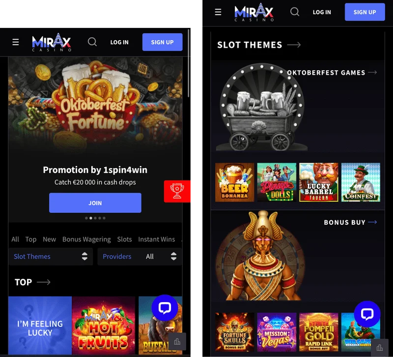 MirAx Casino mobile casino experience